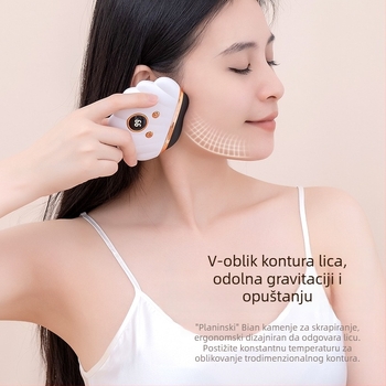 Električni masažni uređaj za lice s grijanjem i vibracijom, USB napajanje, 3 brzine, ABS kućište, baterija 500 mAh