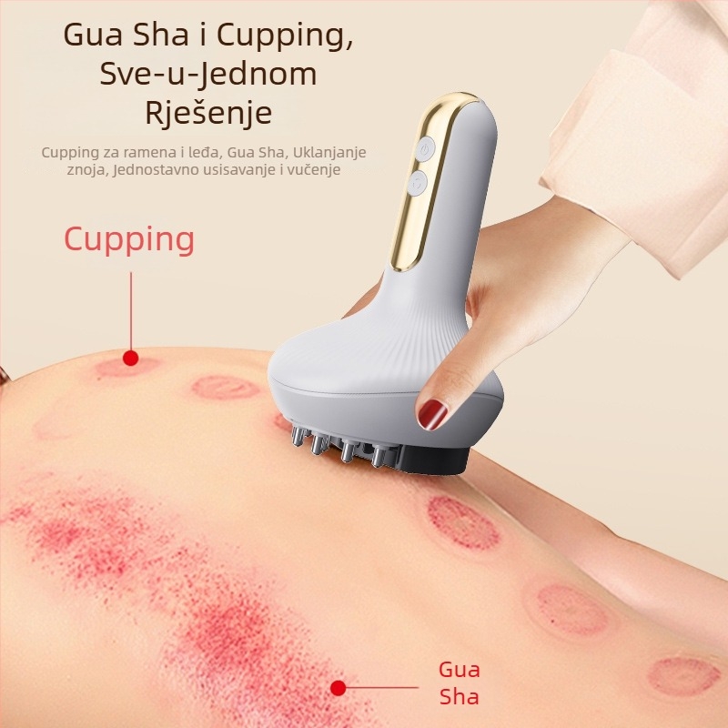 Električni uređaj za cupping i scraping – Sve-u-jednom, Model G16, bežično punjenje, kontrola temperature 45–55°C, baterija 1200mAh, ABS kućište