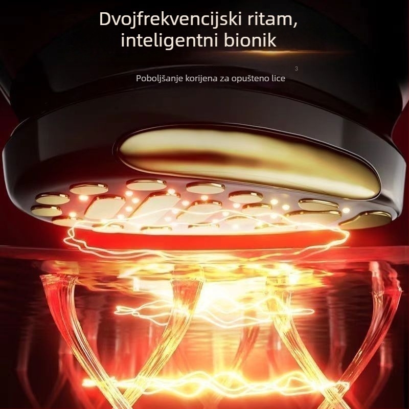38-elektrodni mikrostrujni uređaj za lice za podizanje, učvršćivanje, pomlađivanje, konturiranje i boje svjetla — cijelo lice, prenosno, ugrađena baterija 800–1000mAh, IPX1