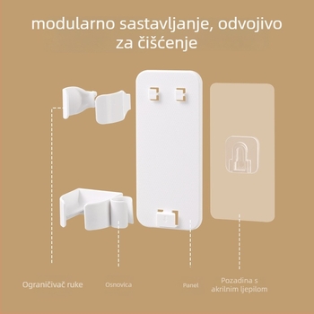 Zidni držač za uvijač – bez bušenja, kupaonica, plastični