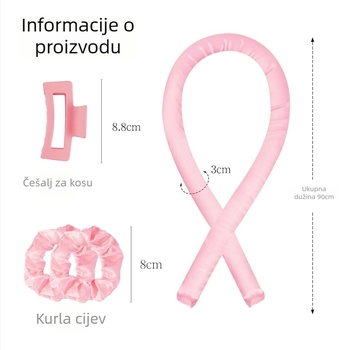 Deo uvijač za kosu s materijalom od pjene, set s ukosnicom i gumom za kosu, pogodno za svakodnevnu upotrebu