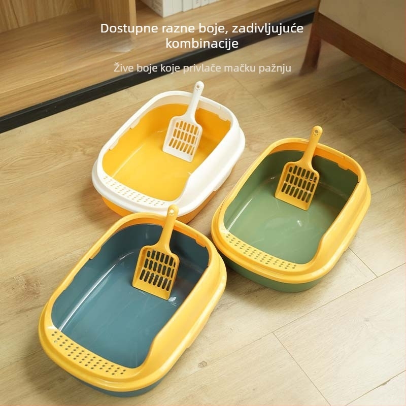 Kutija za pijesak mačaka, četverokutni dizajn, PP materijal, za mačke, bez pametnih funkcija, standardna specifikacija