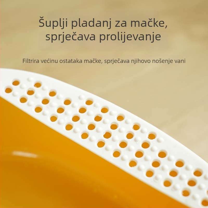 Kutija za pijesak mačaka, četverokutni dizajn, PP materijal, za mačke, bez pametnih funkcija, standardna specifikacija