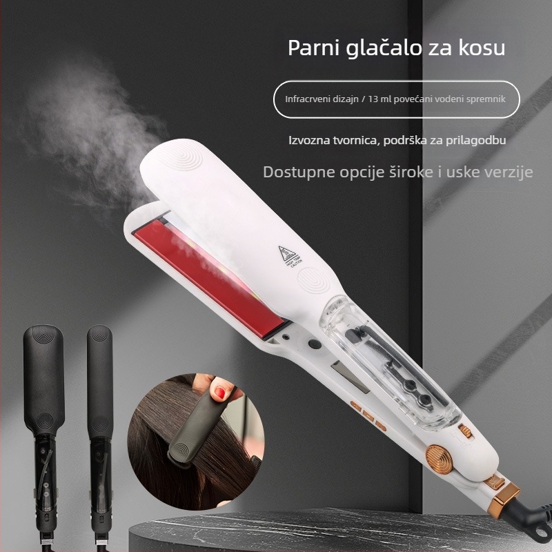 Parni glačalo za kosu s infracrvenom regulacijom temperature, keramičke ploče, 10 razina temperature, brzo zagrijavanje 1-2 minute, pogodno za mokru i suhu kosu