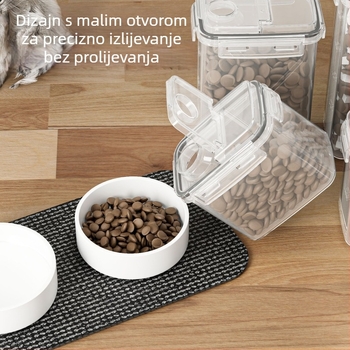 Plastični spremnik za hranu za kućne ljubimce, otporan na vlagu i čvrsto zatvaranje, 800–1000 ml, Yanghua