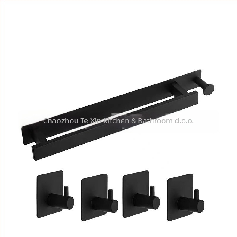 Držač ručnika od nehrđajućeg čelika, zidni bez bušenja, jednoručna šipka za kupaonicu