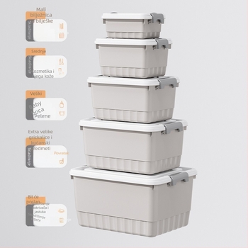 PP plastična kutija za skladištenje, višenamjenski prašini otporan organizator, prenosno za donje rublje, odjeću, igračke, kozmetiku