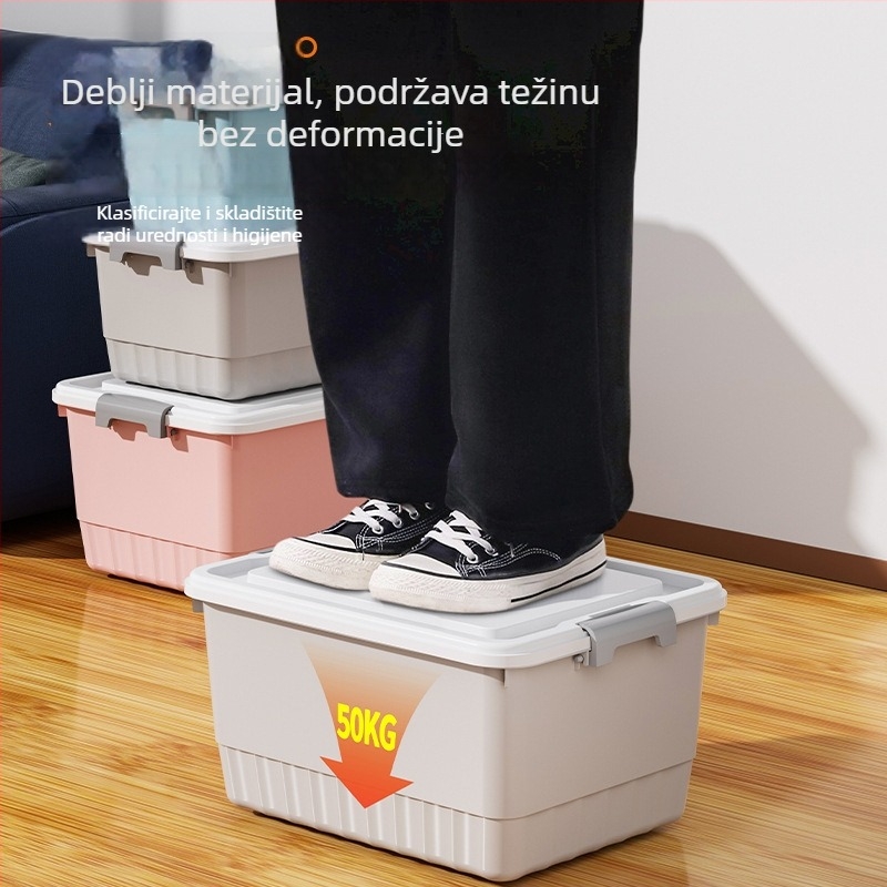 PP plastična kutija za skladištenje, višenamjenski prašini otporan organizator, prenosno za donje rublje, odjeću, igračke, kozmetiku