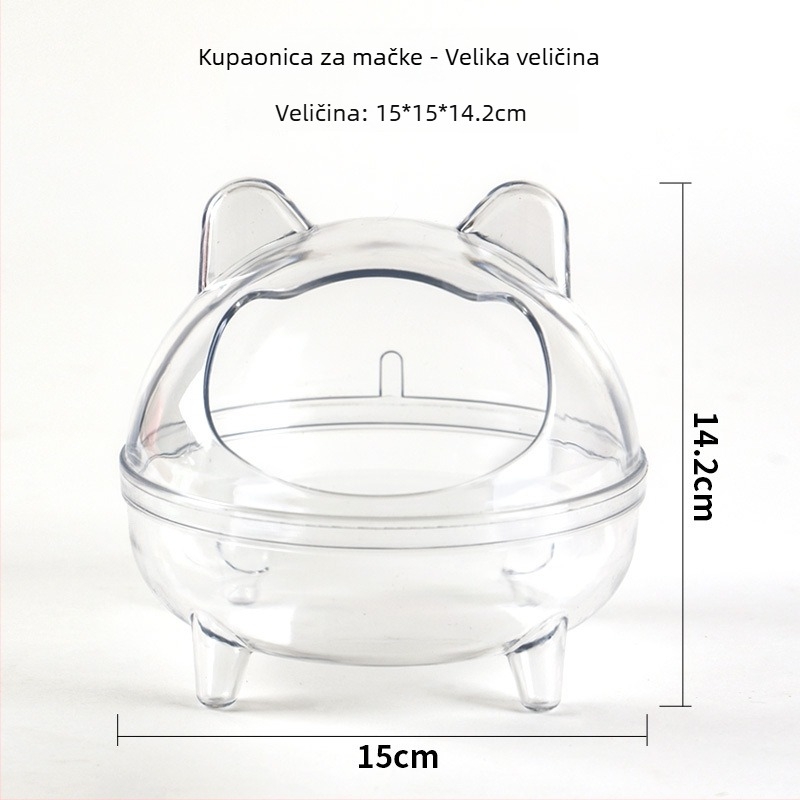 Kupaća posuda za hrčka s dvostrukom namjenom i vanjskim dodatkom