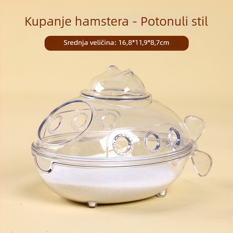 Kupaća posuda za hrčka s dvostrukom namjenom i vanjskim dodatkom