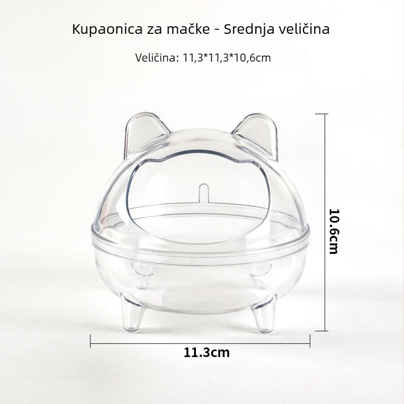 Kupaća posuda za hrčka s dvostrukom namjenom i vanjskim dodatkom