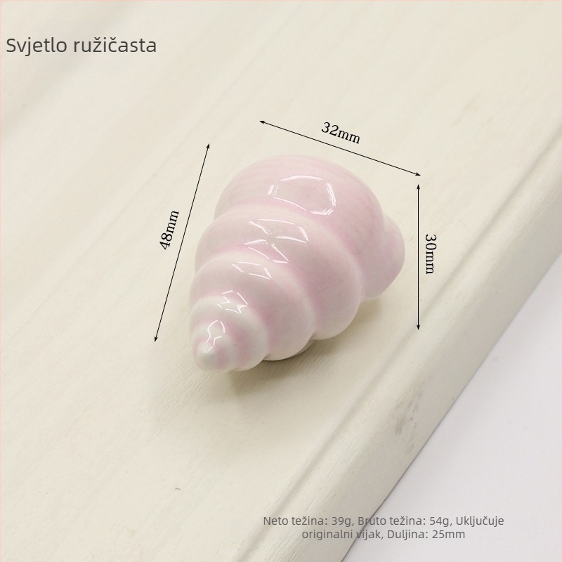 Drška za vrata ormarića u obliku školjke | Materijali: keramika i bakar | Sferni oblik | Ugradnja skrivena | Lijevanje pod pritiskom | Model 1362