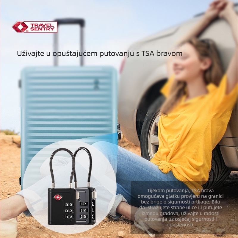 Simplicity TSA brava za prtljagu sa 4-znamenkastom kombinacijom, cinkova legura, model 23221