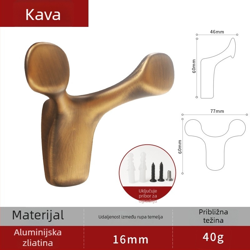 Vješalica za odjeću u obliku jelenjeg rogova od aluminijske legure, marka Gute Batch, model 001, stil Light Luxury