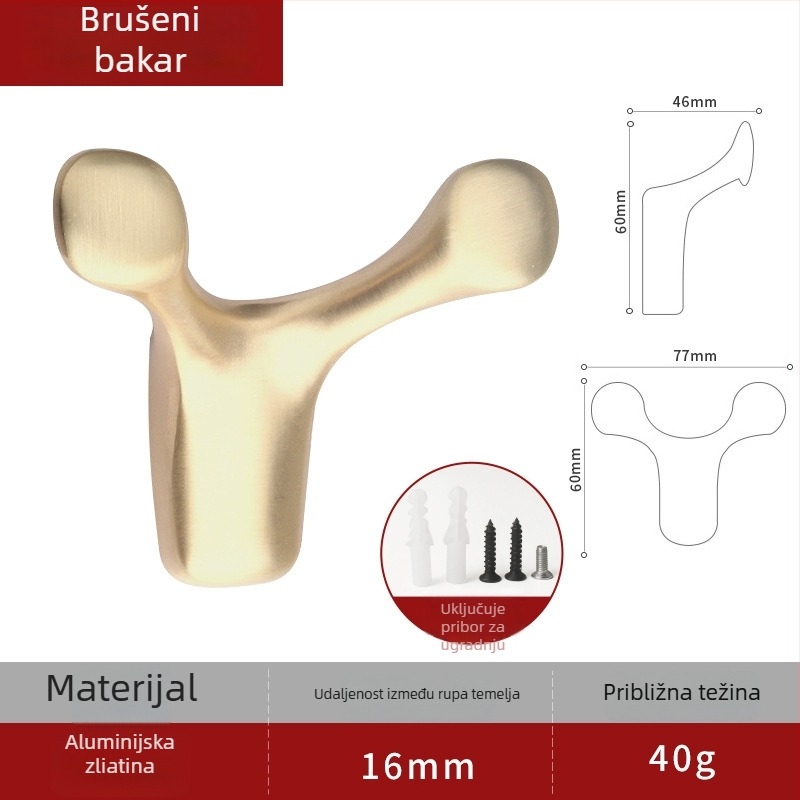 Vješalica za odjeću u obliku jelenjeg rogova od aluminijske legure, marka Gute Batch, model 001, stil Light Luxury