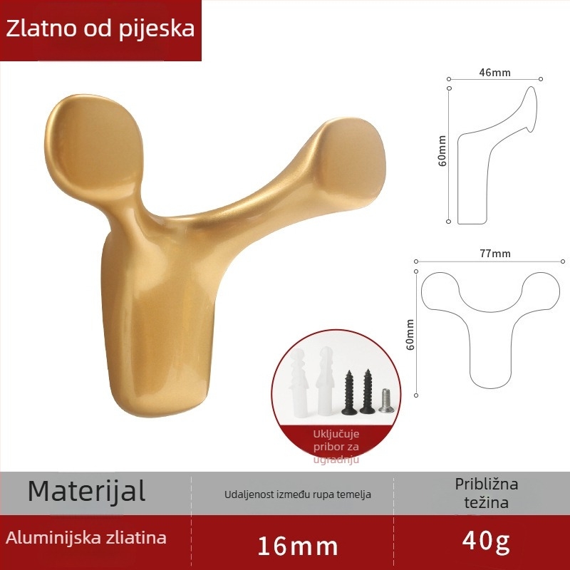 Vješalica za odjeću u obliku jelenjeg rogova od aluminijske legure, marka Gute Batch, model 001, stil Light Luxury