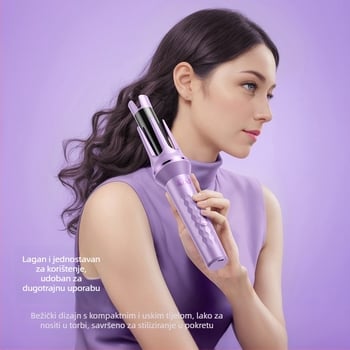 Automatski uvijač za kosu, bežično napajanje s Li-ion baterijom, keramički premaz, kućište od ABS-nylon, 35W, 220V