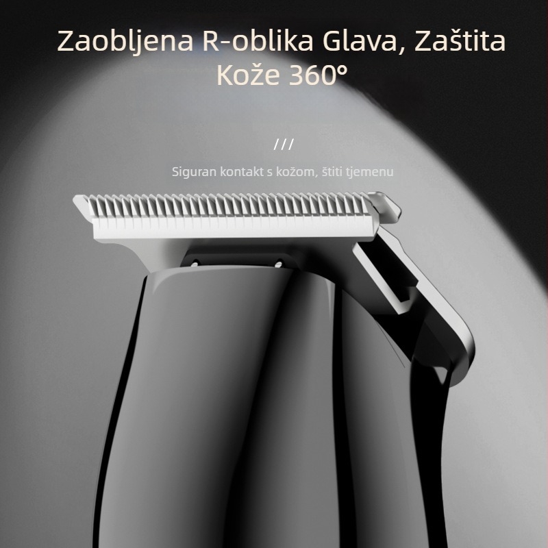 Električna mašinica za šišanje kose, 5 brzina, ugrađena baterija 1200–2000 mAh, odvojiva i periva oštrica od nehrđajućeg čelika, digitalni prikaz