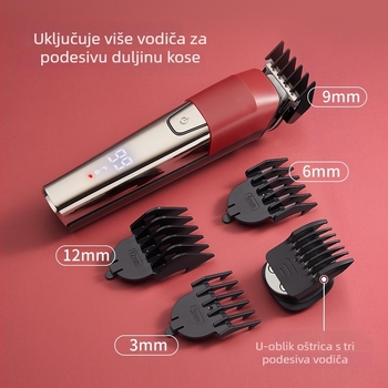 6-u-1 električni uređaj za kosu s ugrađenom baterijom 500–800 mAh, trajanje 1–3 h, vodootporan, oštrica od nehrđajućeg čelika, četkasti motor