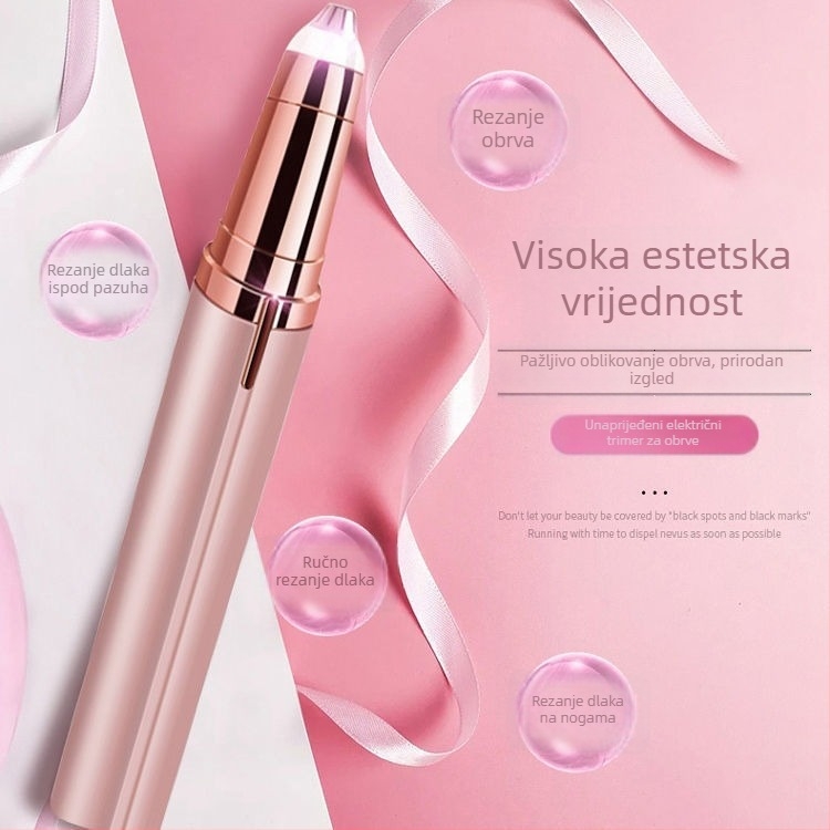 Električni trimer za obrve, USB napajanje, prijenosni, bez pranja vodom, težina 40 g, ne sklopiva ručka