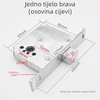 Mortise brava Pipe Well Lock – nehrđajući čelik, rad s ključem, za protupožna vrata, električne sobe i cijevne šahte
