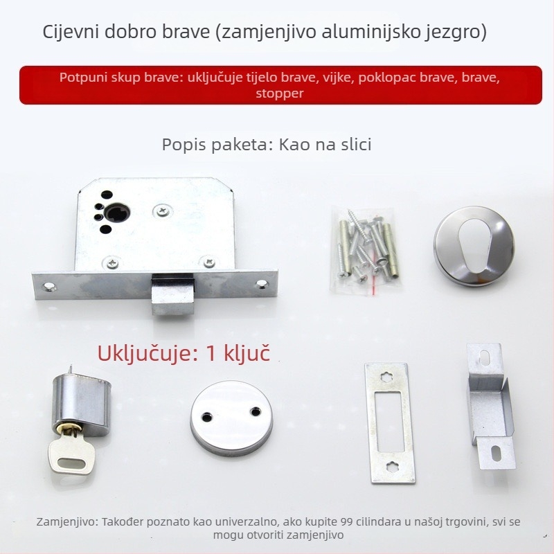 Mortise brava Pipe Well Lock – nehrđajući čelik, rad s ključem, za protupožna vrata, električne sobe i cijevne šahte