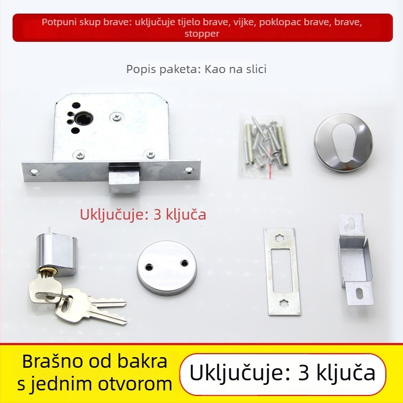 Mortise brava Pipe Well Lock – nehrđajući čelik, rad s ključem, za protupožna vrata, električne sobe i cijevne šahte