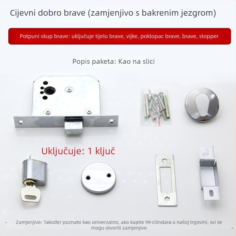 Mortise brava Pipe Well Lock – nehrđajući čelik, rad s ključem, za protupožna vrata, električne sobe i cijevne šahte