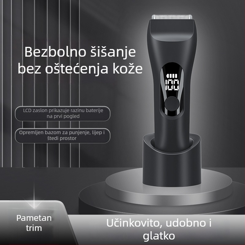 Bežični trimer za intimne zone – vodootporan, bezčetkasti motor, keramičke oštrice, ugrađena baterija 500–800 mAh