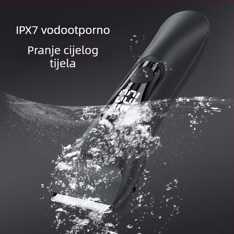 Bežični trimer za intimne zone – vodootporan, bezčetkasti motor, keramičke oštrice, ugrađena baterija 500–800 mAh