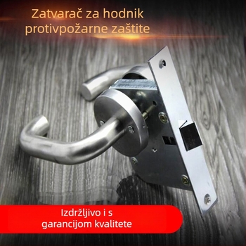 Nehrđajući čelični brava za protupožarna vrata i hodne vrata, s kvakom, model Aisle lock, moderan minimalistički stil