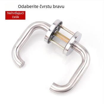 Nehrđajući čelični brava za protupožarna vrata i hodne vrata, s kvakom, model Aisle lock, moderan minimalistički stil