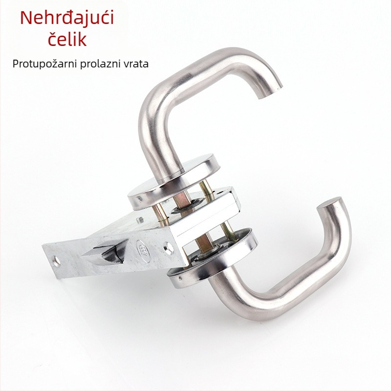 Nehrđajući čelični brava za protupožarna vrata i hodne vrata, s kvakom, model Aisle lock, moderan minimalistički stil