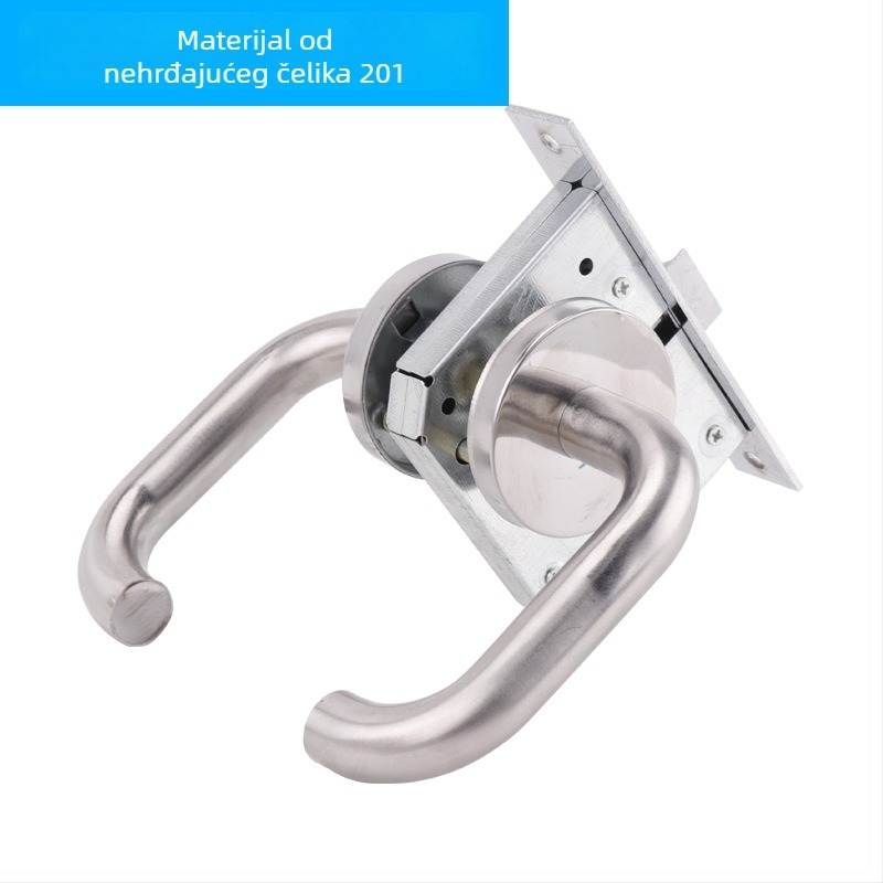 Nehrđajući čelični brava za protupožarna vrata i hodne vrata, s kvakom, model Aisle lock, moderan minimalistički stil