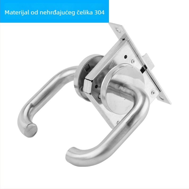 Nehrđajući čelični brava za protupožarna vrata i hodne vrata, s kvakom, model Aisle lock, moderan minimalistički stil