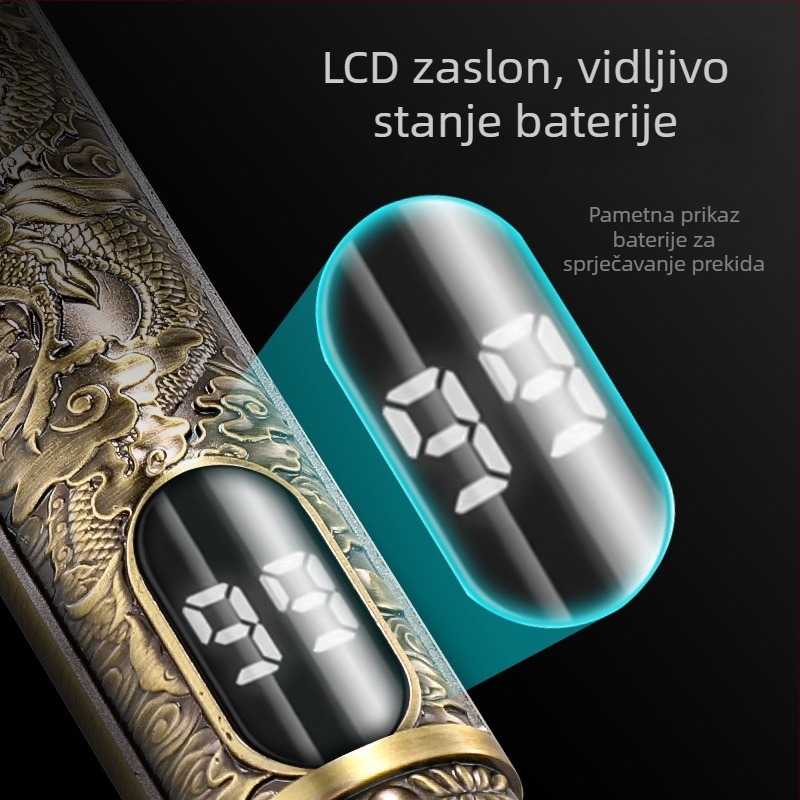 Električni uređaj za šišanje kose - punjivi, ugrađena baterija 1200–2000mAh, radno vrijeme 1–3 sata, noževi od nehrđajućeg čelika, glava za rezanje se može prati