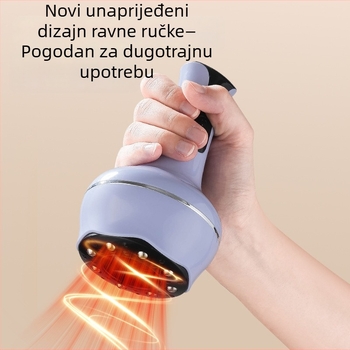 Električna grijana meridijanska četka za kućnu uporabu, višefunkcionalni uređaj za cupping i oguljivanje, punjiva, 36–40°C, kontinuirano promjenjiva brzina, model Bb-005, ABS