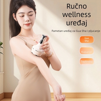 Električna grijana meridijanska četka za kućnu uporabu, višefunkcionalni uređaj za cupping i oguljivanje, punjiva, 36–40°C, kontinuirano promjenjiva brzina, model Bb-005, ABS