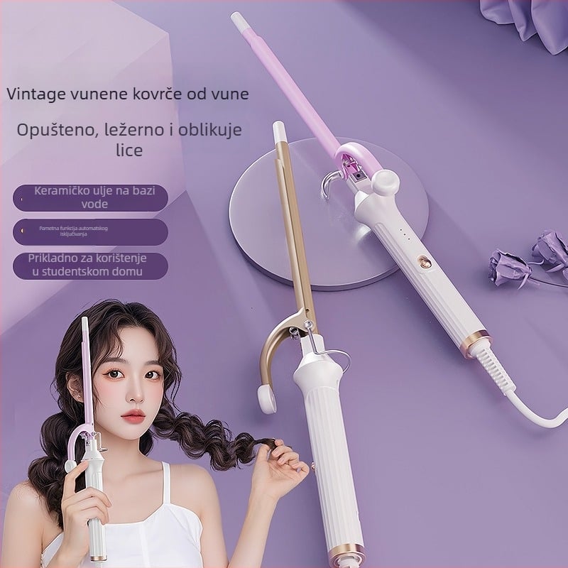 Curling pegla za kosu s turmalinsko-keramičkim grijačem, promjer ispod 15 mm, kabel AC, 35 W, 110-240 V, 15 razina temperature, Create rhyme