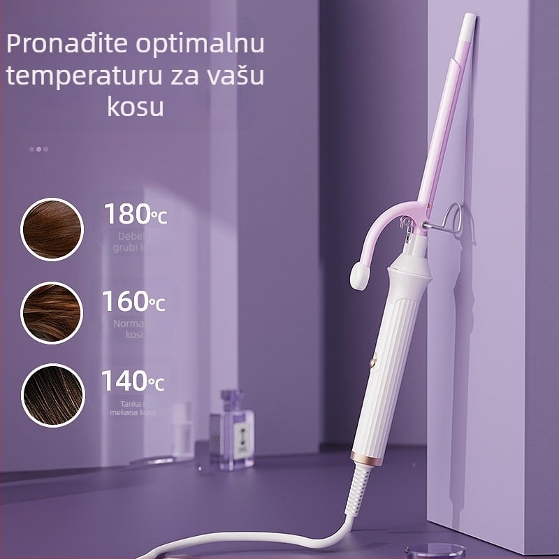Curling pegla za kosu s turmalinsko-keramičkim grijačem, promjer ispod 15 mm, kabel AC, 35 W, 110-240 V, 15 razina temperature, Create rhyme