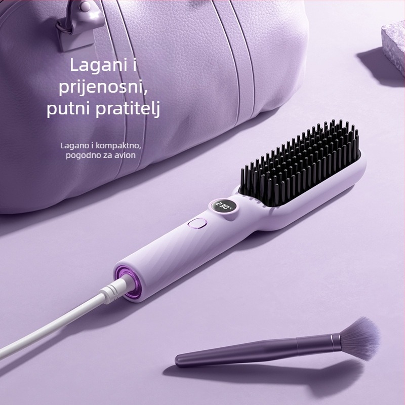 Češalj za ispravljenje kose s turmalinsko-keramičkim grijanjem, digitalni zaslon, 5 stupnjeva regulacije temperature, 40W, 220V