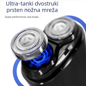 Mini električni brijač i trimer za bradu — pranje cijelog tijela, bezkomutacijski motor, ugrađena baterija, vijek trajanja baterije do 180 dana, buka 36–45 dB