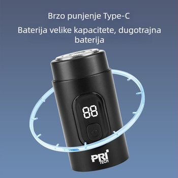 Električni brijač s plutajućom glavom, USB-C brzo punjenje, ugrađena baterija, LED zaslon