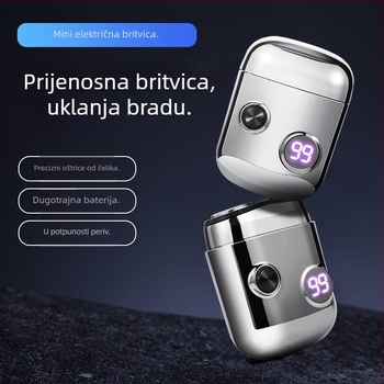 Električni brijač za cijelo tijelo, vodootporan, LED zaslon, rotirajuća glava s dvije oštrice, USB punjenje, ugrađena baterija 500–800 mAh, niska buka