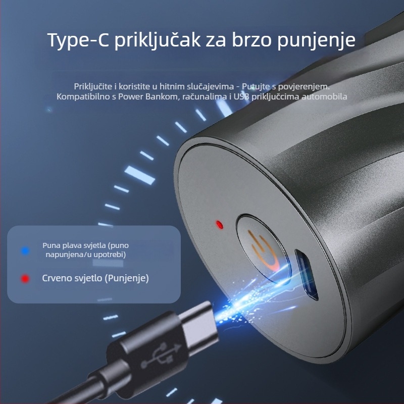 Električni brijač za cijelo tijelo, rotirajuća glava, ugrađena baterija 100–300 mAh, radno vrijeme oko 1 sat