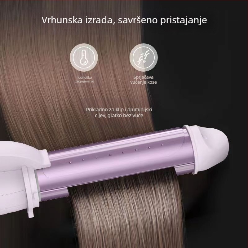 Dvojno djelovanje: uvijač i pegla za kosu s pločom od turmalinsko keramike 21–30 mm, 220V, 30W, podesiva temperatura, za mokru i suvu kosu