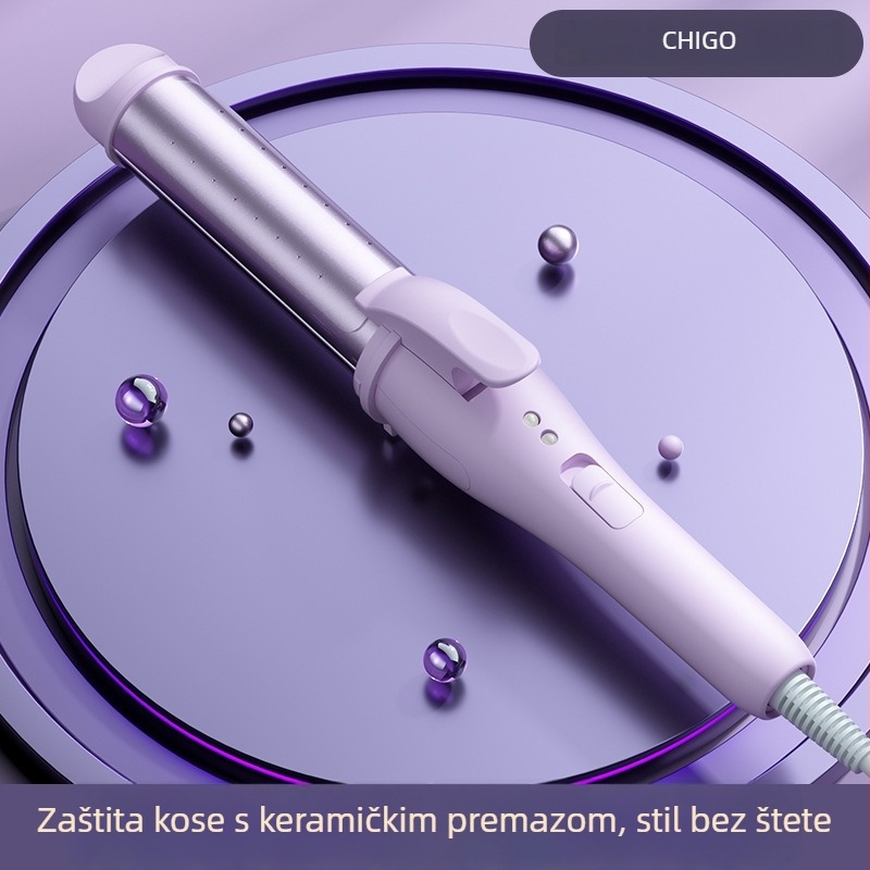 Dvojno djelovanje: uvijač i pegla za kosu s pločom od turmalinsko keramike 21–30 mm, 220V, 30W, podesiva temperatura, za mokru i suvu kosu