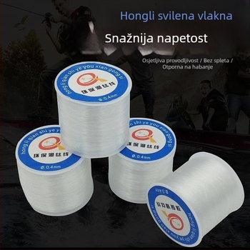 Niti za perle, nelomljiva, prozirna, poliestersko/nylon, Hongli Fiber, pogodna za narukvice, odjeću i kućni tekstil