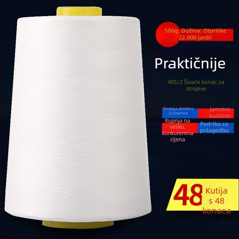 Šivaća nit – Poliester, pogodna za torbe, zavjese, odjeću i kućne tekstile.