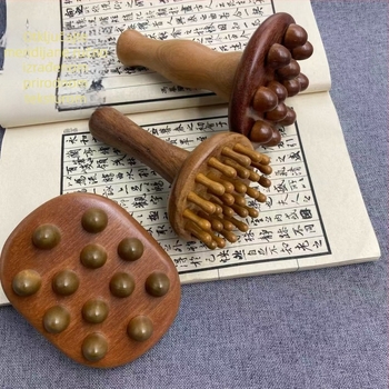 Drveni masažni alat s višestrukim zubima za cijelo tijelo, ručno sastavljeni masažni češalj od sandalovog drveta, beauty alat